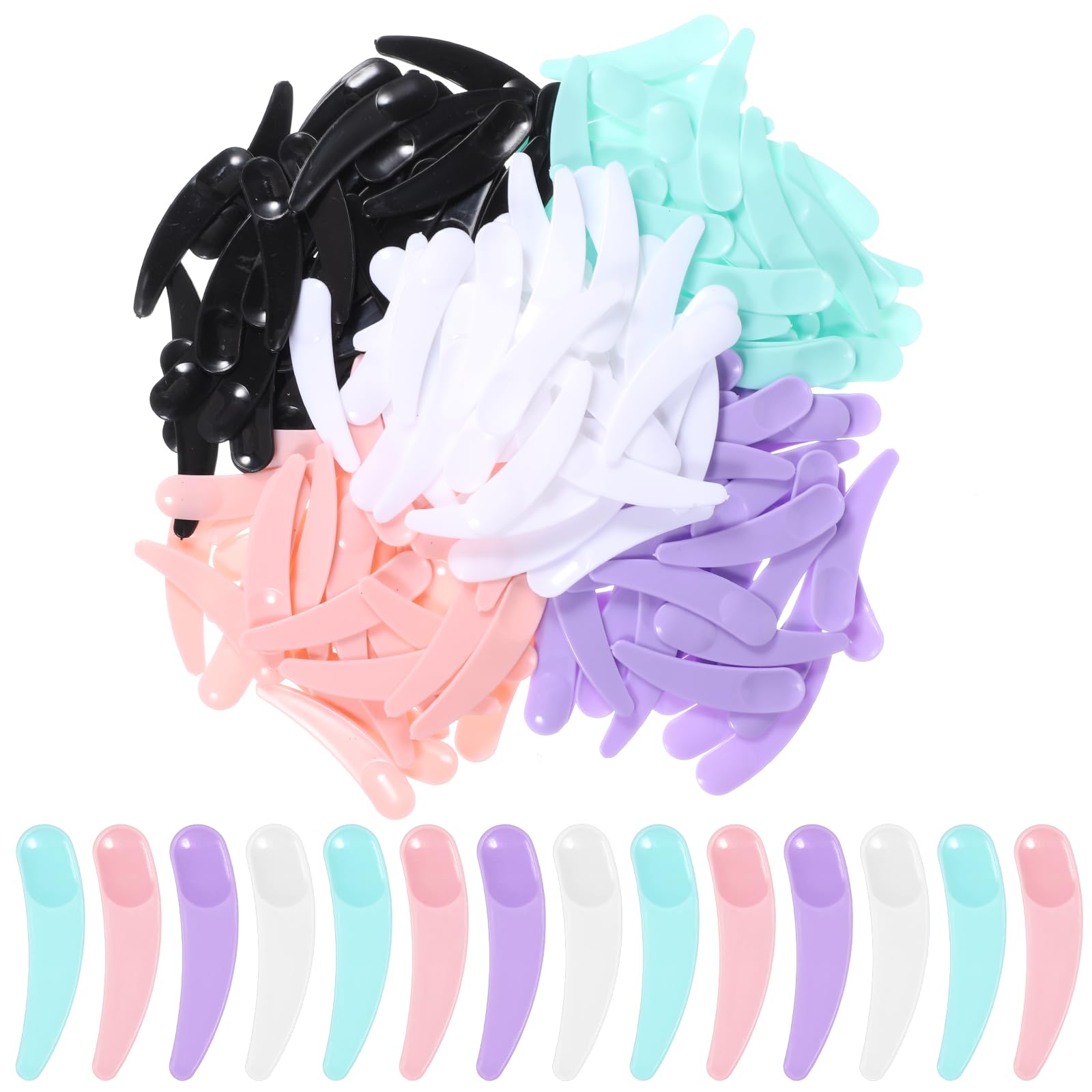 Jxiwfvl 200PCS Makeup Spatula Cosmetic Spatula Mini, Plastic Mini Skin Care Disposable Spatulas for Cosmetic Mixing and Skincare Creams, Multi Colored