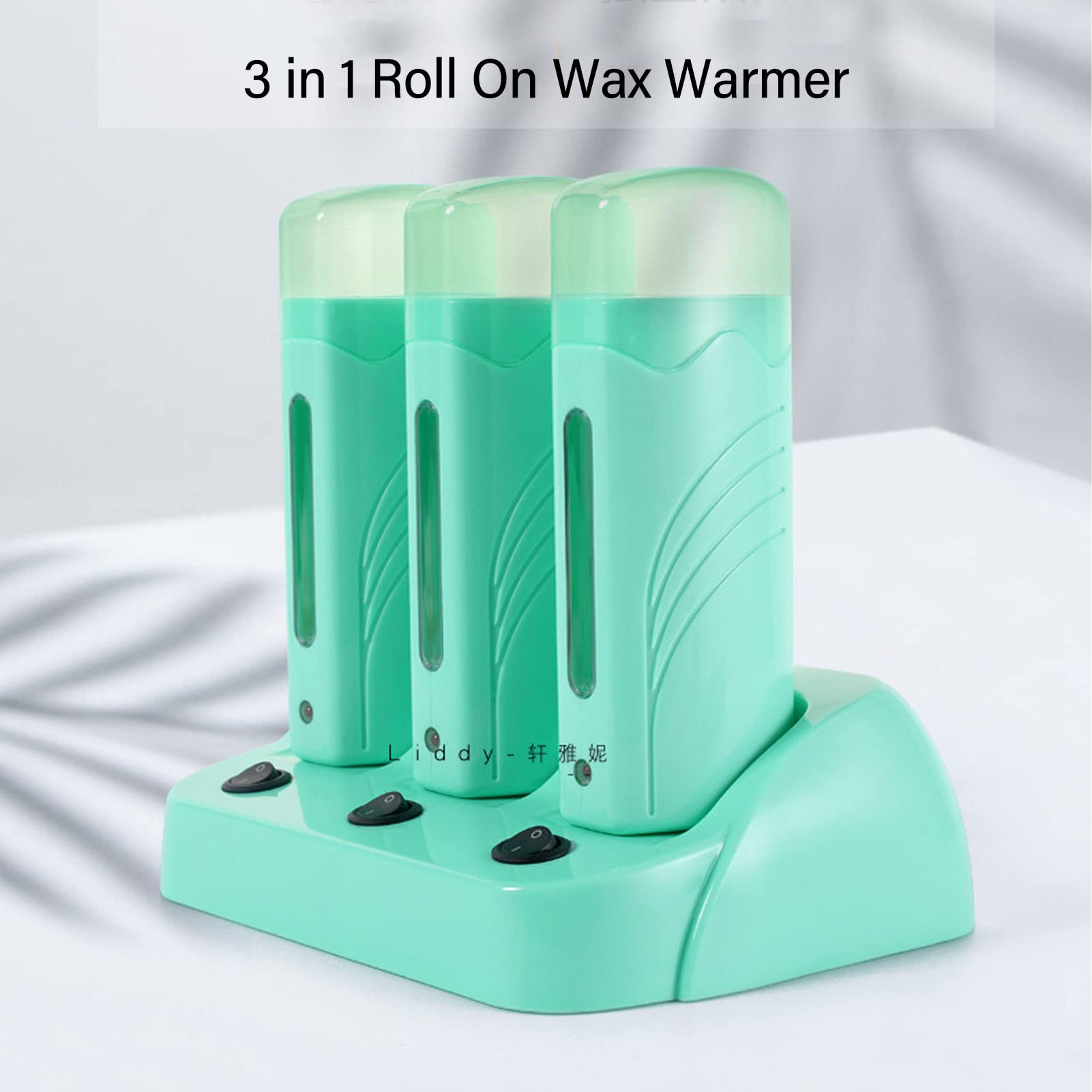 Sonew Roll On Wax Warmer with Heater Base, Portable Triple Cartridge Depilatory Wax Heater for Women Men Hair Removal, Wax Heating Machine for leg, Armpit, Bikini