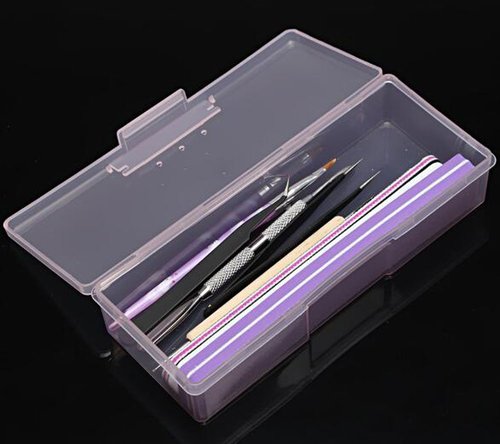 Nicedmm 2 Pcs Empty Multifunctional Rectangular Storage Box - Nail Jewelry Storage Box Polished Manicure Toolbox