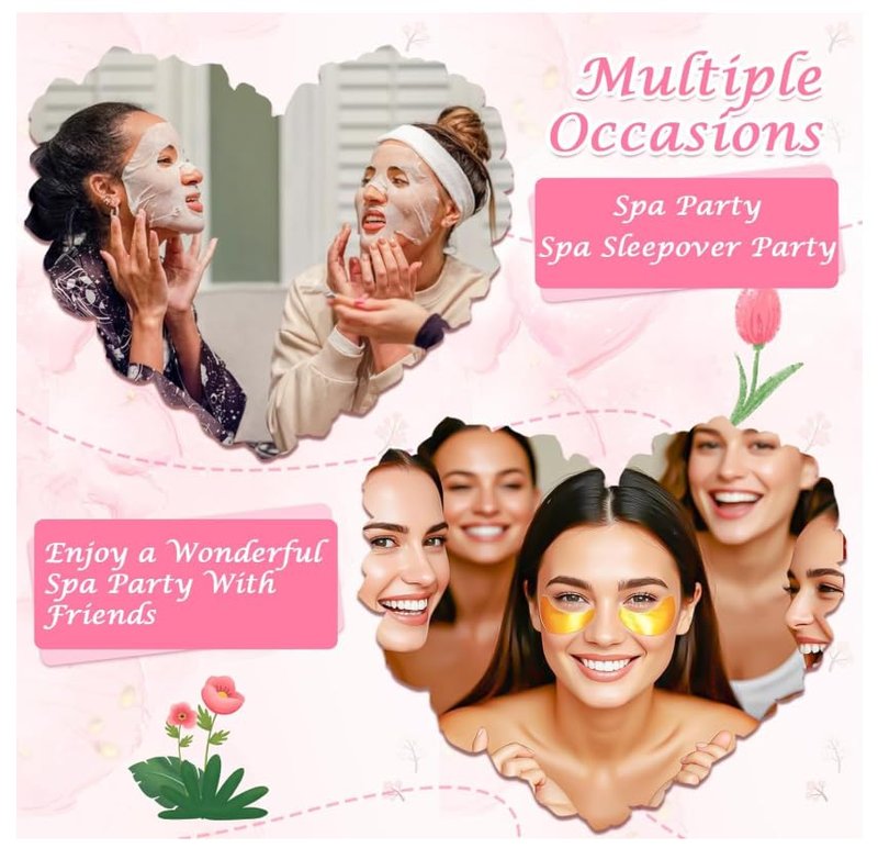 VESPRO 110PCS Spa Party Supplies for Girls, Spa Day Kit Include Face Masks Skincare, Hand Cream, Lip Balm, Under Eye Patches, Mini Hair Brush, Spa Birthday Sleepover Party Supplies for Teen Girls
