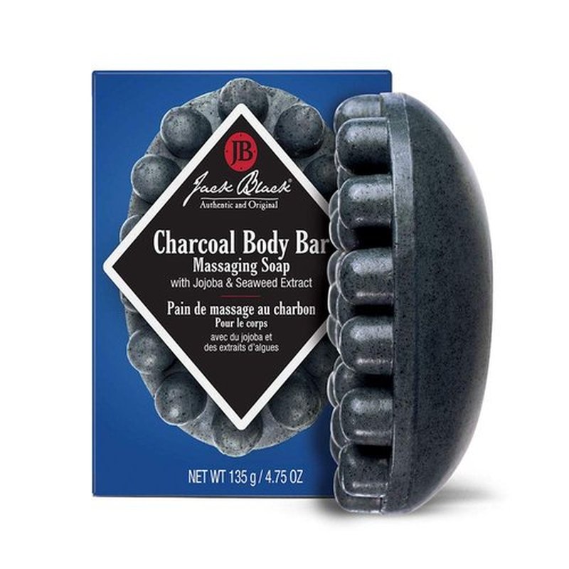 Jack Black Charcoal Body Bar - Exfoliating Massaging Soap for Deep Cleansing | 5 oz
