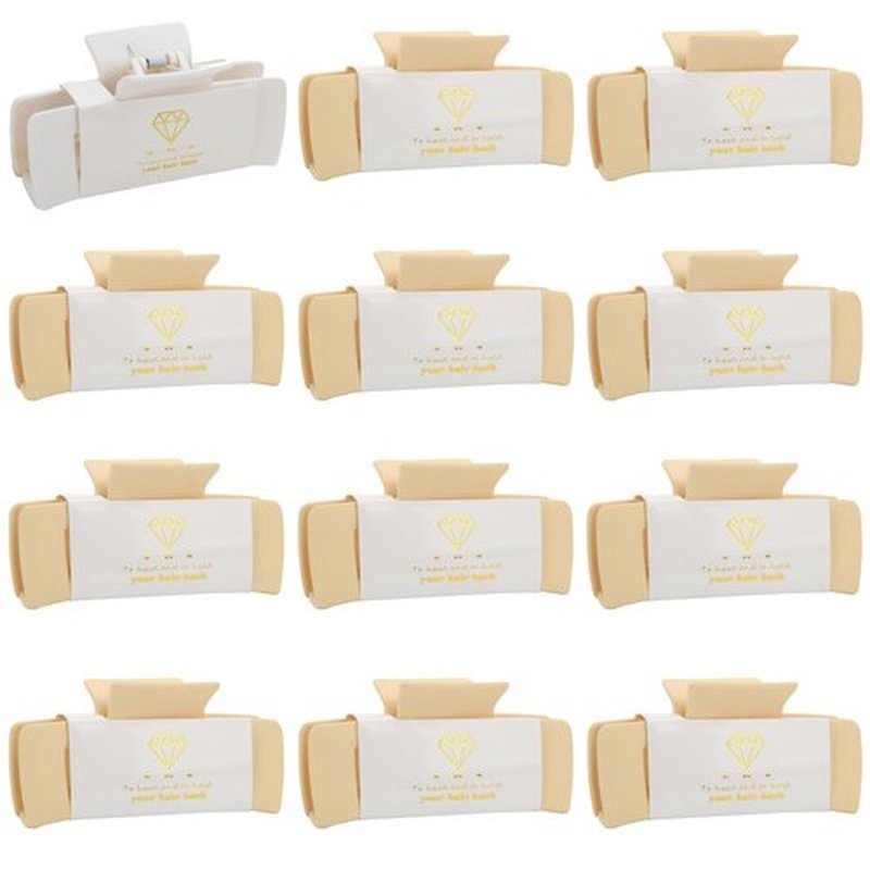 Loanzeg 8pcs Bridesmaid Proposal Gifts 4.1 Inch Square Set of 8 Bachelorette Hair Claw Clips ideas Bridal Shower Gift for Wedding Party Favors (12pcs White&Champagne)