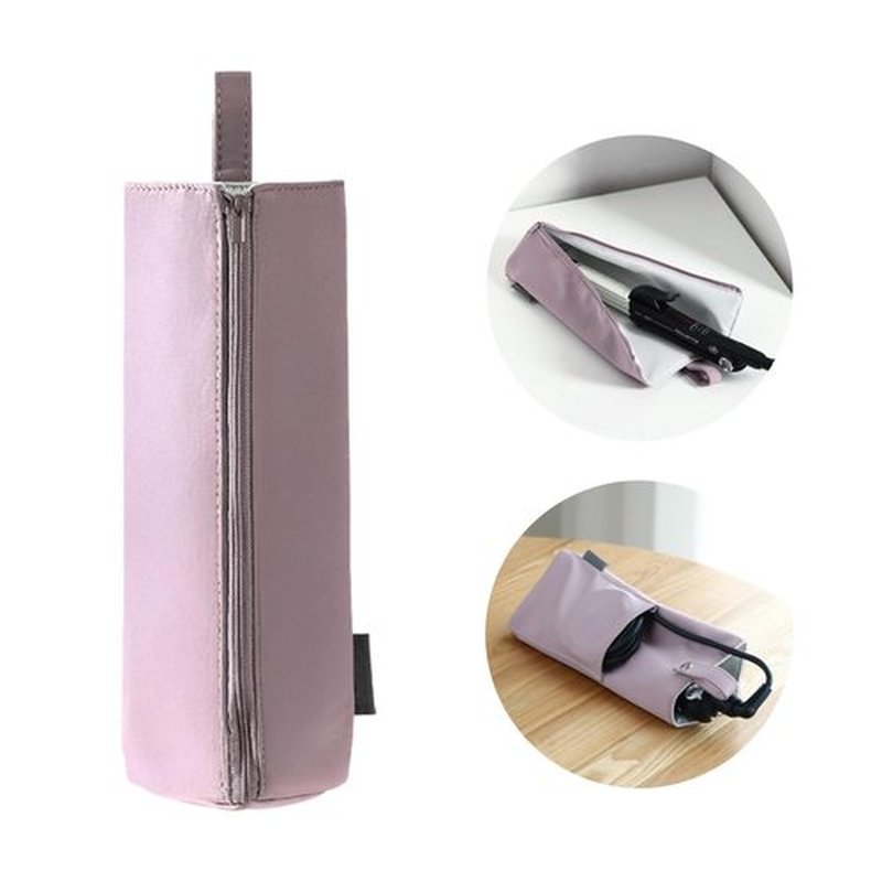 SHIMOYAMA Hair Iron Pouch, Heat Resistant Travel Bag for Curling Iron, Flat Iron Storage Bag, Hair Tools Organizer (Lilac)