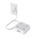TESSAN Surge Protector Power Strip, 5 Ft Flat Plug Extension Cord with 3 USB (1 USB C) 8 Outlets, 1250W, 900J Protection, 3 Sided Outlet Extender with Power Switch for Office, Dorm Room, Grey