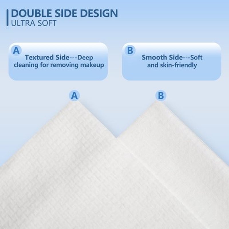 Dorahoney Disposable Face Towels, 12"×12" Extra Large Face Towelettes, Ultra Soft Facial Towels for Sensitive Skin, Makeup Remover Dry Wipes, 55 Count (1 Pack)