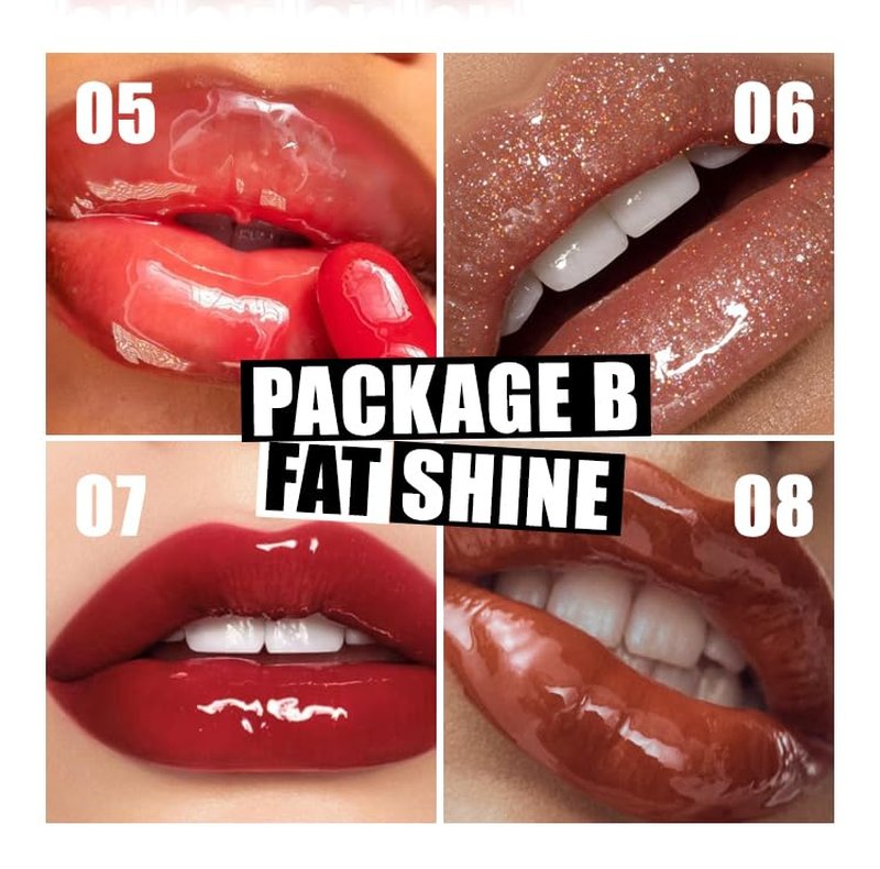 VolksRose 8pcs Lip Gloss Oil Set, Flavored Hydrating Lip Glow Oil, Lipgloss Lipoil Set for Women Girls Teens, Tinted Plumping Lip Gloss Packs, Fat Lip Oil Lip Balm for Dry Lips Nourishing