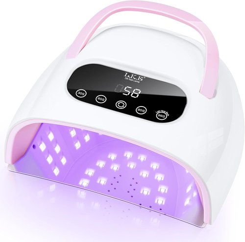 LetGoShop UV Nail Lamp, Professional UV Light for Gel Nails with Magnetic Base, Auto Sensor & 4 Timer Settings, 57Pcs Lamp Beads, LCD Touch Screen, 4.92FT Power Cable, Salon & Home Manicure DIY