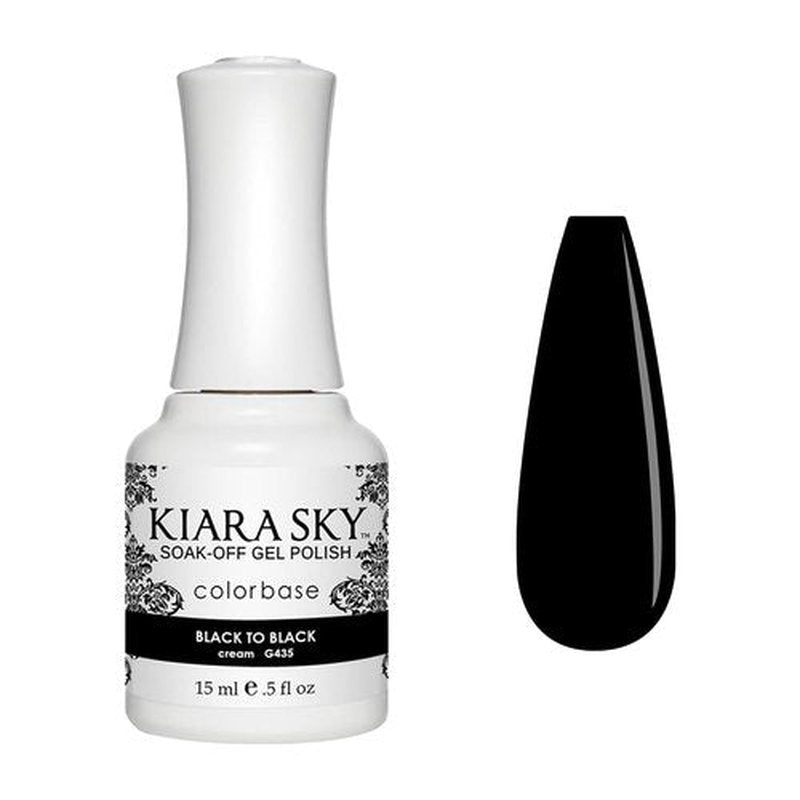 Kiara Sky Gel Polish - Black To Black | Long-Lasting 15 Gram Formula for Stunning Nails