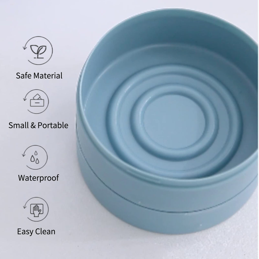 2 PCS Round Portable Soap Container with Lid, Sealed Waterproof Travel Soap Holder, Shampoo Bar Soap Box Case for Home, Gym, Camping (Blue)