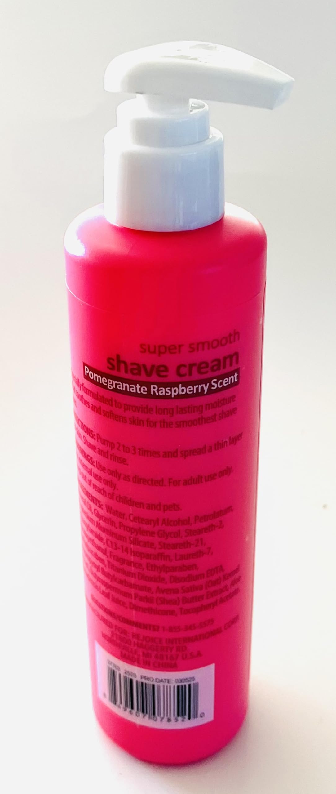SPA LUXURY Super Smooth Shave Cream, Advanced Moisturizing Formula with Shea Butter and Aloe, Pomegranate Raspberry Scent, 7 fl oz