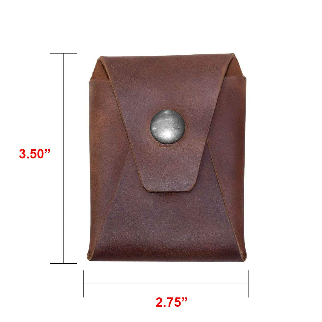 Hide & Drink, Leather Minimalist Card Wallet, Holds Up to 4 Cards Plus Folded Bills/Holder/Travel/Case/Stylish/Vintage, Handmade - Bourbon Brown