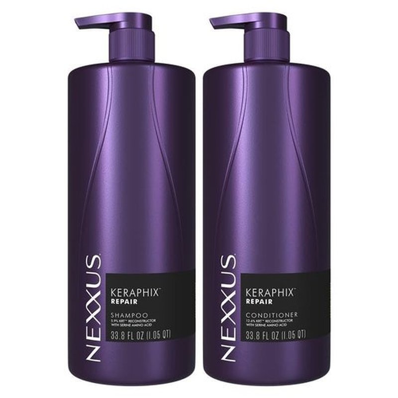 Nexxus KERAPHIX Shampoo & Conditioner for Damaged Hair 2 Pack Damaged Repair Powered by KRT Keratin Resistance Therapy with Liquid Crystal Amino Acids 33.8Fl Oz
