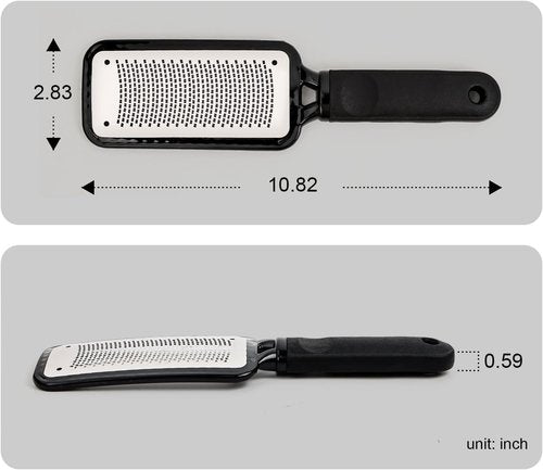 Skiennix Professional Foot Care Pedicure File - Stainless Steel Dead Skin & Callus Remover | Black