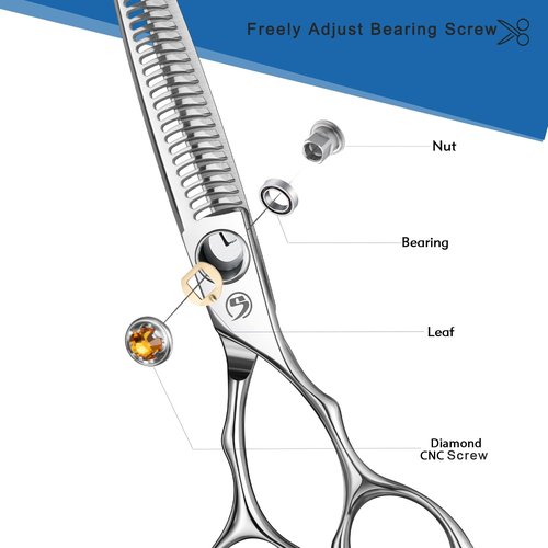 M.steve Thinning Shears for Hair Cutting 6",Left and Right Hand Professional Hair Thinning Scissors with Barber Texturizing 26 Teeth Shears,Barber Scissors for Salon/Home Use