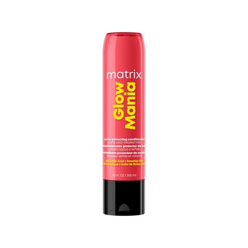 Matrix Glow Mania Conditioner - Enhances Shine and Moisturizes, Preserves and Protects Color Vibrancy, For Dull and Color-Treated Hair, Sulfate-Free, With Glycolic Acid & Rosehip Oil 10.1 Fl Oz