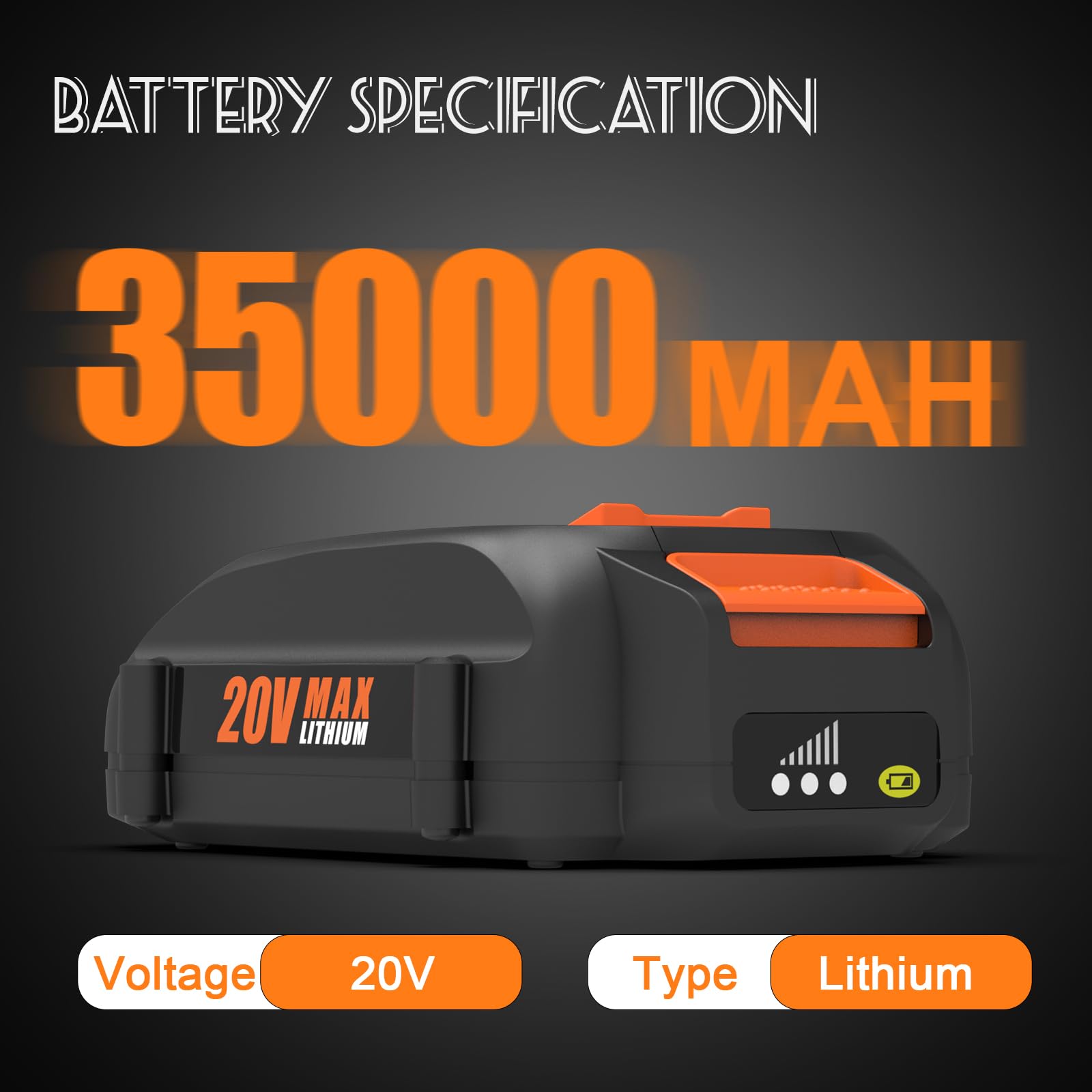 BECDXPal 2 Pack 3.5Ah Replacement for Worx 20V Battery PowerShare Compatible with All Worx Batteries 20V WA3520 WA3525 WA3575 WG251s WG255s WG540s WG890 WG891