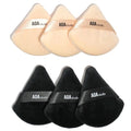 AOA Studio Velvet Puffs - Makeup Blender Sponge Set of 6 for Loose Powder | Black & Peach Colors