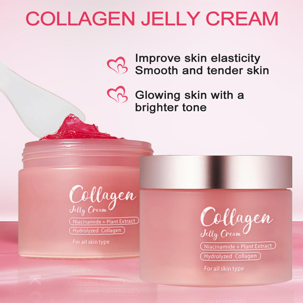 LOYOTICE Collagen Jelly Cream,Contains Niacinamide & Freeze Dried Hydrolyzed Collagen, Boosts Elasticity & Hydration,Reduce Fine Lines & Dullness,Improves Glowy Skincare Cream(3.38 fl.oz)