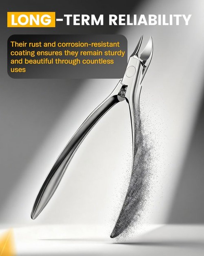 BEZOX Ingrown Toe Nail Clippers for Thick Toenails for Seniors, Wide Opening Jaws Toenail Clipper for Thick Nails, Deep-Reach Curved Blade Toenail Scissors - Silver