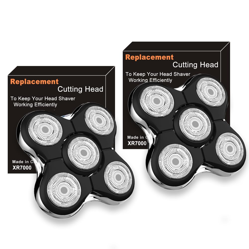 XR7000 Replacement Heads for Re-mington Head Shaver, 5 Rotary Blades Replacement Cutter Head, Compatible with Re-mington XR7000, Restores Shaving Performance, Easy to Install (2 Packs)
