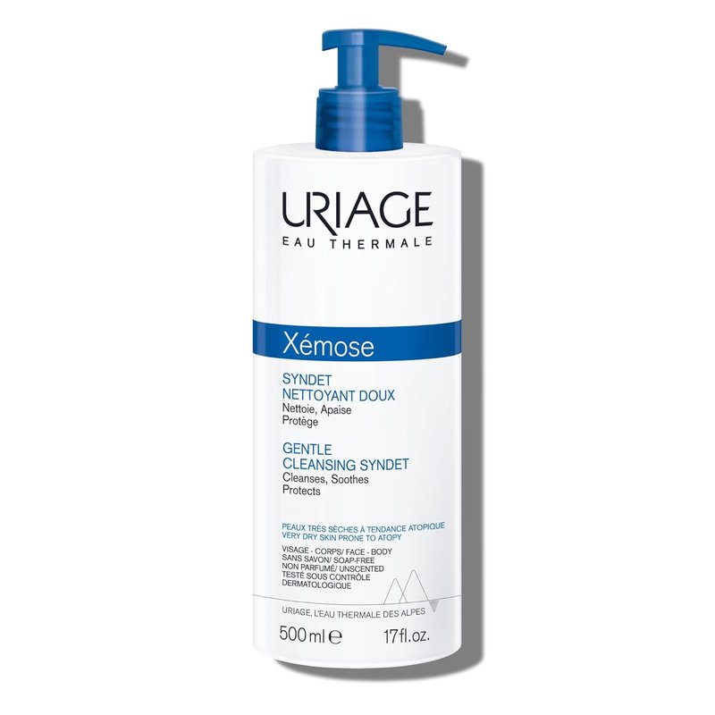 Uriage Xémose Face & Body Wash - Extra-Gentle Foaming Cleanser for Dry Skin | Fragrance-Free, Long-Lasting Comfort