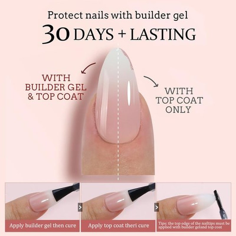 Ombre Press On Nails - 240Pcs Short Square False Nails Kit, Pink White Gradient Nail Tips Soft Gel False Nail with Glue Salon Fake Nails Kit Extensions DIY (Medium Long Square)