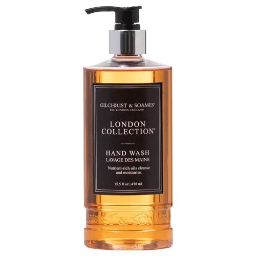 Gilchrist & Soames London Hand Wash – Natural Moisturizing Liquid Cleanser With Red Tea, Soy, Grape Seed Oil, & Ginkgo – Paraben & Sulfate Free Soap with Crisp, Clean Scent, 15.5 oz Pump Bottle