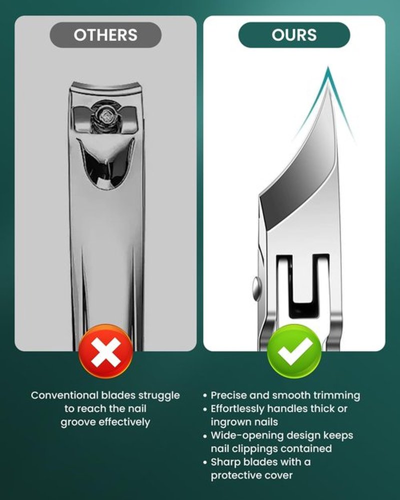 6 Pcs Eagle Beak Nail Clippers Set, Eagle Beak Beveled Angled Nail Clipper Wide Jaw Opening Anti-Splash Slanted Edge Nail Clippers for Thick Nails, Ingrown Toenails(Green&Black)