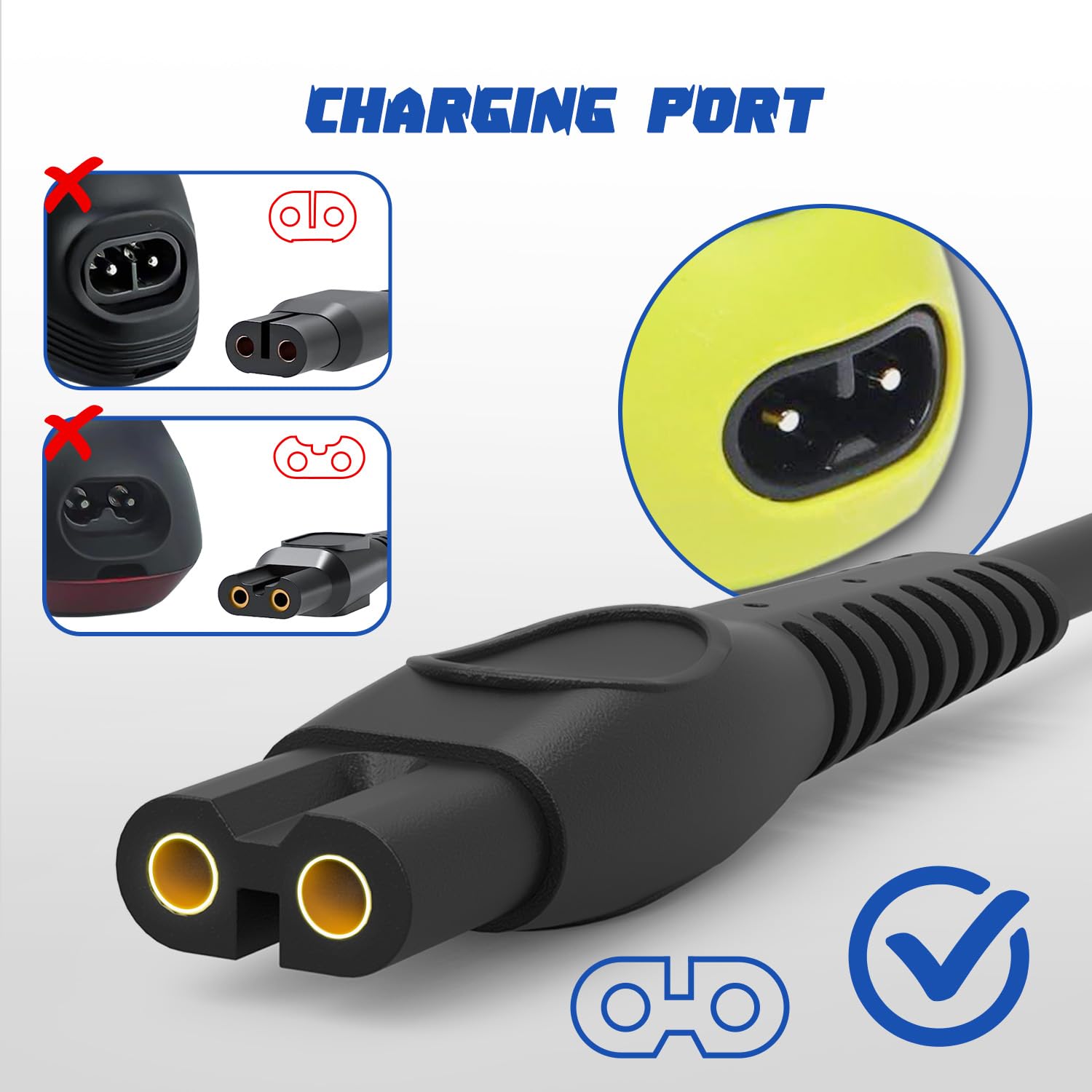 5V USB Charging Cable Compatible with Philips One Blade QP2724 Charger Cord for Phillips Norelco Oneblade 360, QP1924, QP2834, MG5910, Shaver 3600, 3900, 2 Packs Beard Trimmer Power Cord for Travel