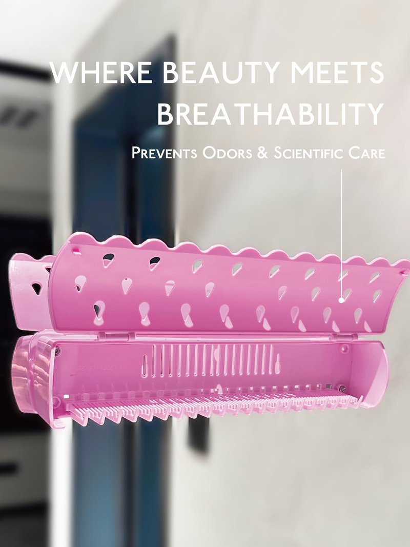 WENNALIFE Hair Extension Holder, Hair Extension Storage for Clip in Hair Extensions Tape ins Tips Braiding Hair Rack for Styling, Washing, Traveling, Storing Hair #Pink ABS Material Sturdy Organizer