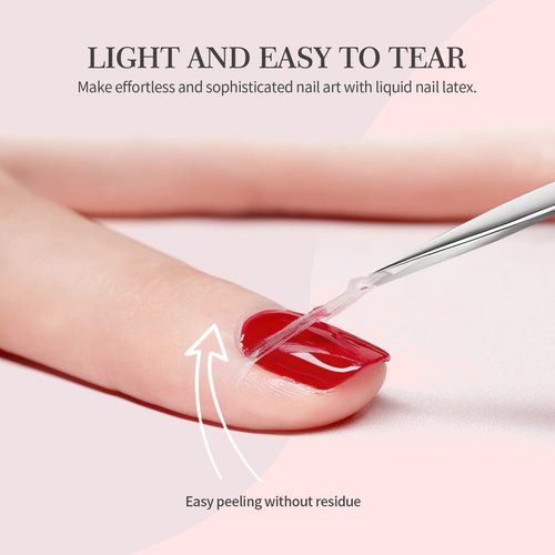 SAVILAND 2PCS Nail Latex Peel Off With Tweezer, 30ML Polish Barrier - Easy to Use Tape for Cuticle Protection, Nail Painting Art Tools Supplies