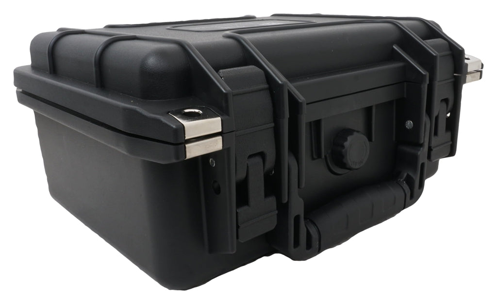 Case Club 8 External Hard Drive Case. Waterproof, Airtight, & Heavy Duty. Includes Pressure Relief Valve, Folding Handle, Padlock Holes, O-Ring Seal.
