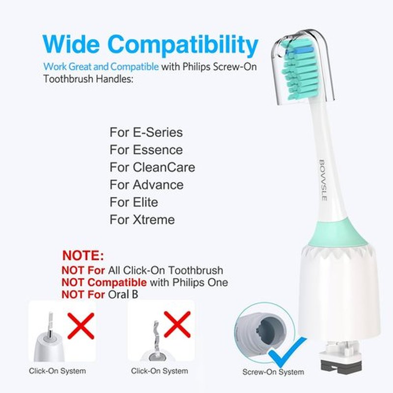 Philips Sonicare Replacement Toothbrush Heads - E-Series & Essence Compatible | 4 Pack