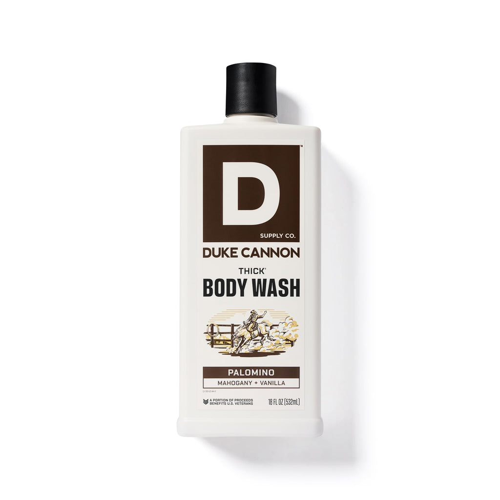 Duke Cannon Supply Co. Thick High Viscosity Body Wash – 3X Thicker, Cleansing Shower and Bath Gel, Mineral-Enriched for Men – Shower Gel – Men’s Body Scrub – Palomino 3 pack –18 oz