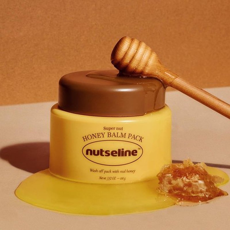 Nutseline Honey Balm Pack 100ml Korean Skin Care– 5-Minute Wash-Off Hydrating Honey Face Mask, Spatula Included, Moisturizing & Nourishing, Korean Skincare, Suitable for Dry & Dehydrated Skin