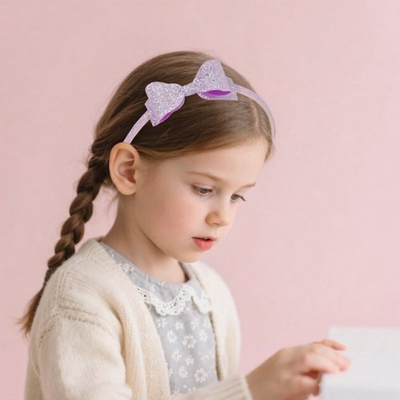 Lizioo 6 pcs Girls Headbands Sweet Girl Hair Accessories Glitter Bow/Flower/Star Hairband Cute Head band for Girls/Kids