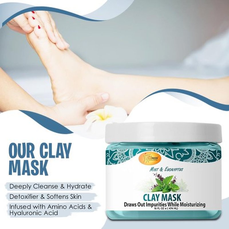 SPA REDI Professional Pedicure Treatment High-Performance Detox & Sensory Recovery Mask Hybrid Hydration Detox pulls out deep-pore toxin, inject hydration for immediate feeling of weightlessness 16 Oz