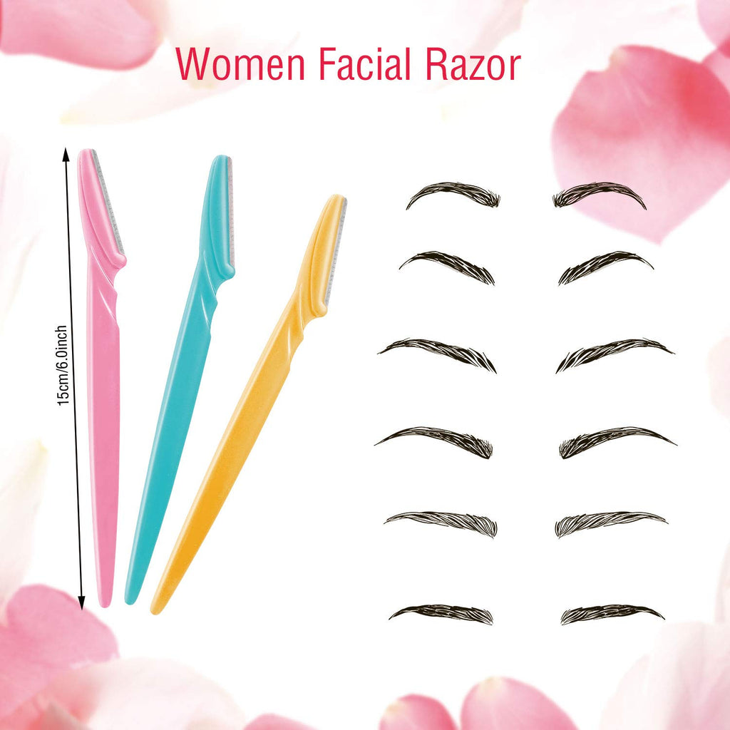 Boao 96 Pieces Eyebrow Razor Eyebrow Trimmer Shavers Dermaplaning Tool Face Razors for Women with Precision Cover (Pack of 2)