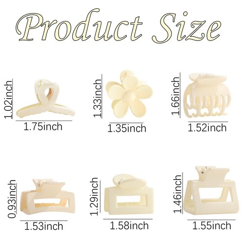 Drnytunk 18Pcs Medium Hair Clips for Women Girls - Matte Love, Triangle, Ribbon and Semicircle Styles for Thin/Thick Hair, Cute Nonslip Accessories (White, Brown, Black)