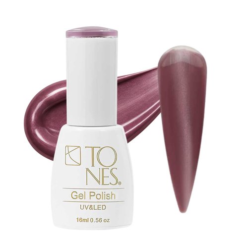 TONES Cat Eye UV LED Gel Nail Polish, (Mauve Cashmere) Extra Shine & Long Lasting | Nail Art Design Gel Nail Polish Home DIY & Manicure | Magnet Shimmer Cat Eye Color 0.56 fl oz