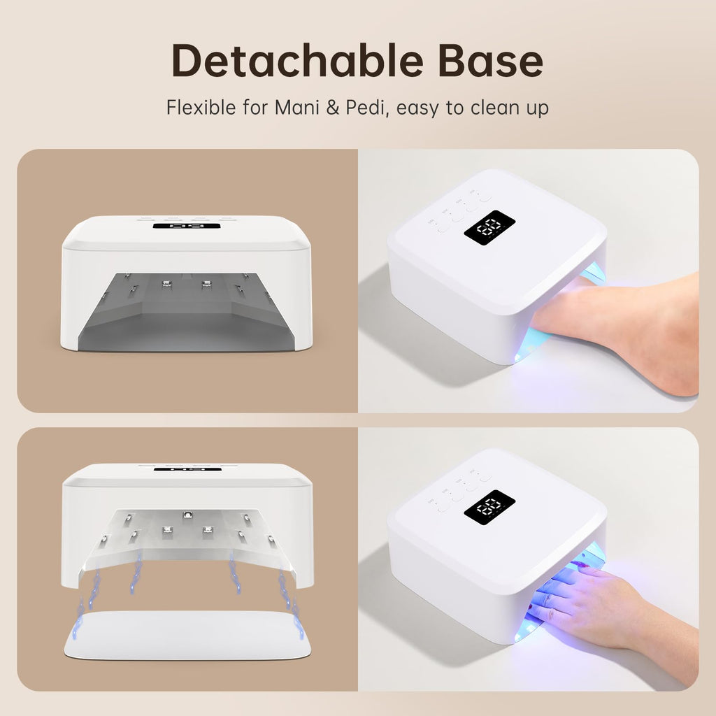 UV Nail Lamp CHRISTINE SHELLY, Rechargeable LED Nail Light Professional Nail Dryer with 4 Timer Setting, Touch Control & Auto Sensor, Curing lamp for Salon & Home