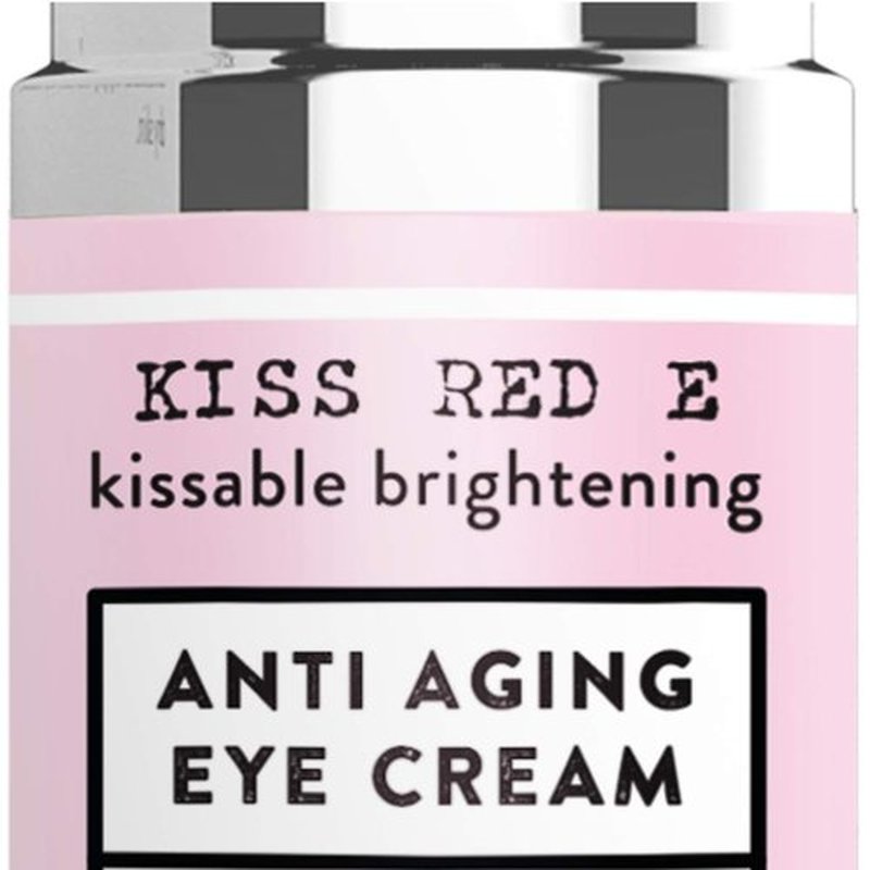 Kiss Red E Anti Aging Eye Cream for Women Men. Vegan Eye Cream for Dark Circles Puffiness Wrinkles 1 OZ 50 Days Supply