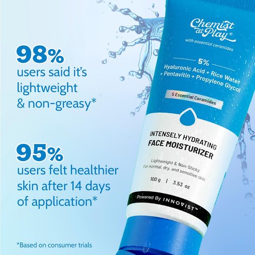 Chemist at Play Intensely Hydrating Face Moisturizer | Hydrates Up to 24 Hours | Repairs Skin Barrier | Lightweight, Non-Sticky Formula | Best for Dry Skin | 100gms