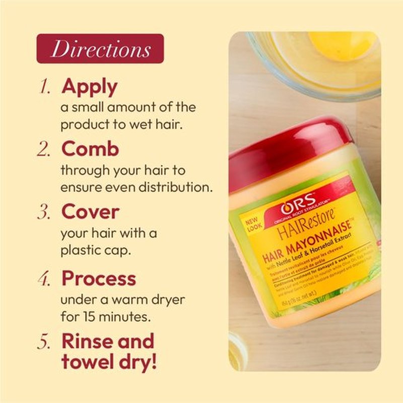 ORS HAIRestore Hair Mayonnaise with Nettle Leaf and Horsetail Extract 16 Ounce (Pack of 2)