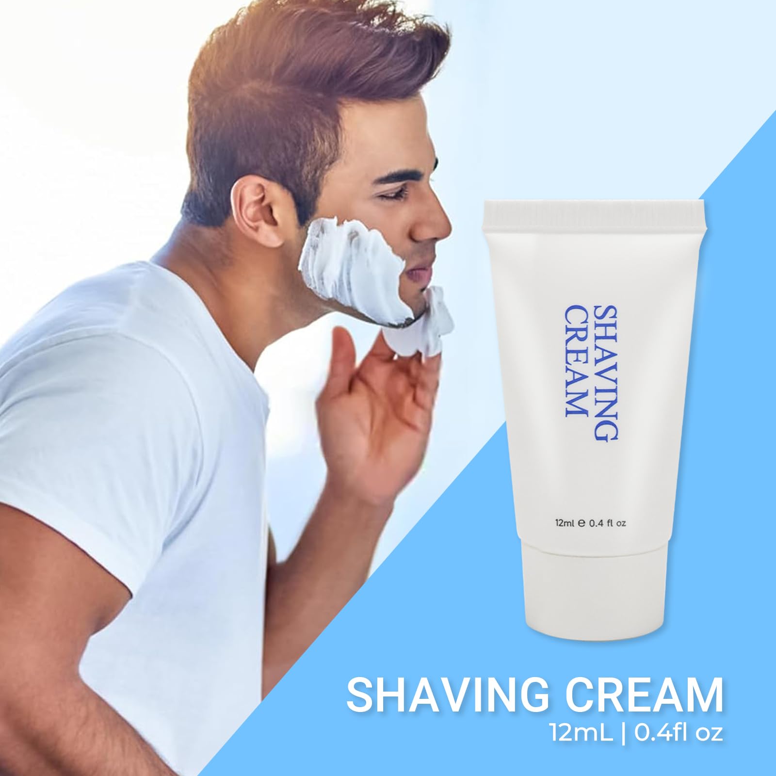 Disposable Shave Kit for Men &Women - Wheat Straw Razors and Cream Bulk, Individually Wrapped Portable Toiletries Amenities for Hotel, Airbnb, Homeless, Shelter, Charity, Camping and Travel