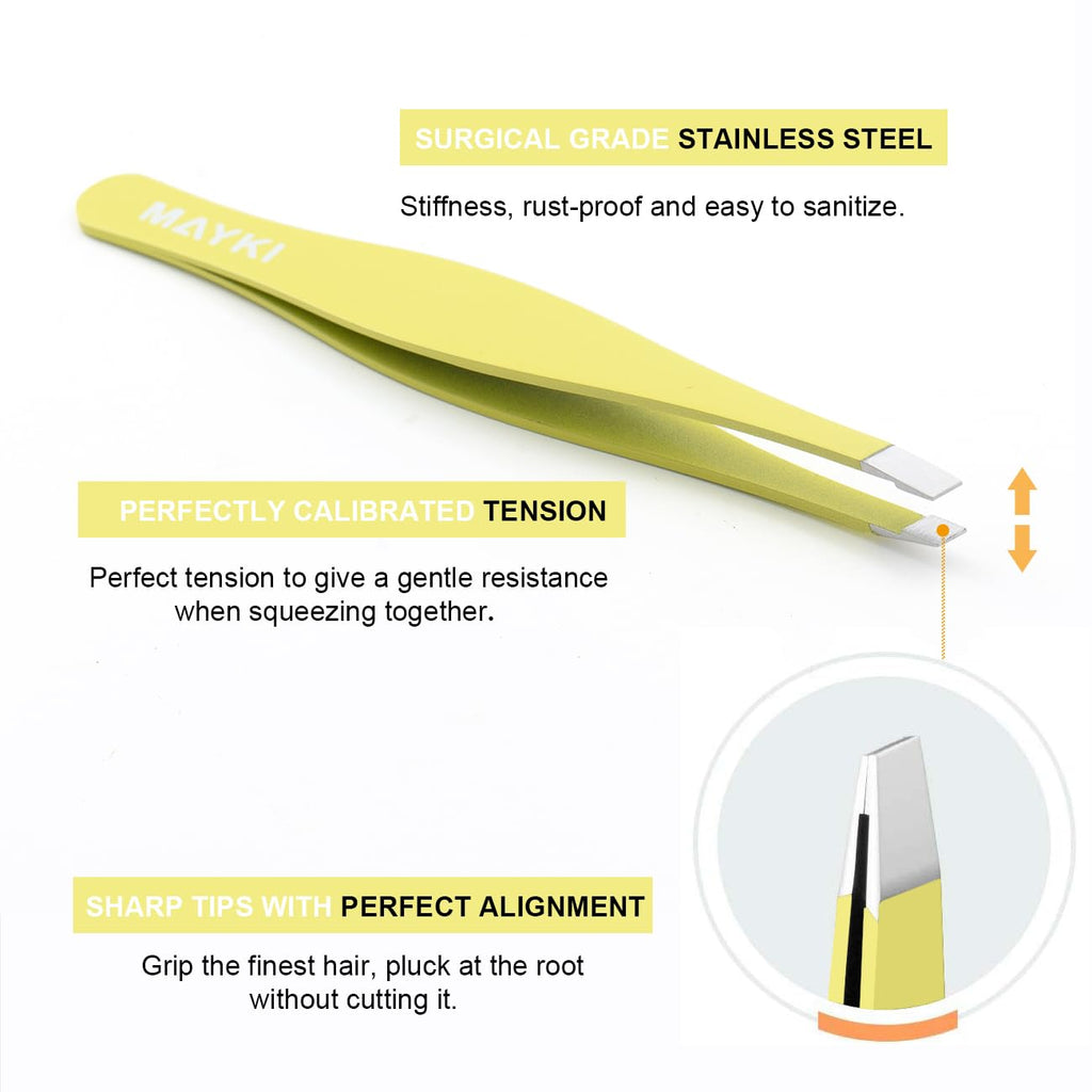 Eyebrow Tweezers Women 6Pcs, Full Size Professional Eyebrow Tweezers Kit, Precision Tweezers Set for Eyebrow/Ingrown Hairs/Splinter/Facial Hair Removal by MAYKI
