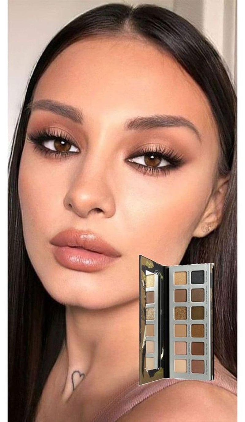 Skiennix Natural Nudes Eyeshadow Palette - Warm Taupe & Dark Brown Matte | Long-Lasting, Travel-Friendly Compact for Everyday Looks