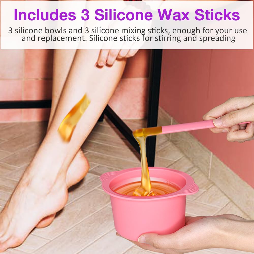 3PCS Silicone Wax Warmer Liner, Reusable Silicone Wax Pot Liner with 3 Pcs Silicone Wax Sticks, Melt Warmer Wax Pot Replacement, Wax Melt Liners