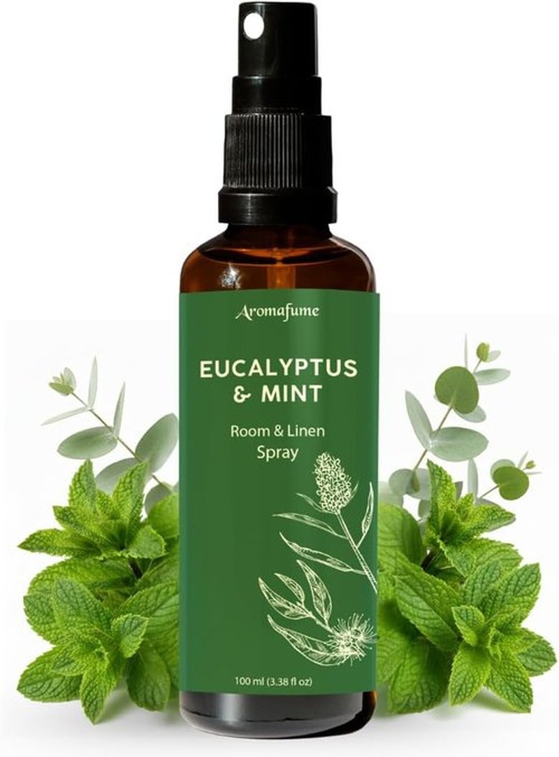 Aromafume Eucalyptus & Mint Room Spray - Aromatherapy Linen Mist with Pure Essential Oils | 100ml/3.38fl oz