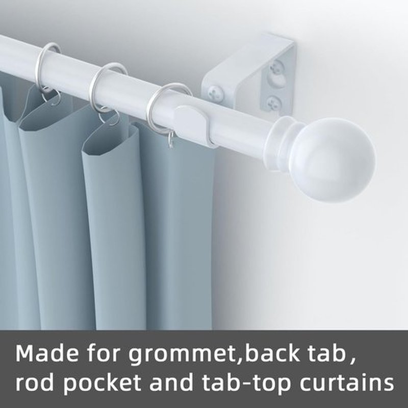 GXOACKJ Heavy Duty White Curtain Rods - 2 Pack, 32 to 62 Inch Adjustable with Brackets